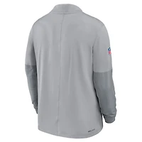 Men's Nike Gray Detroit Lions Sideline Dri-FIT Half-Zip Pullover