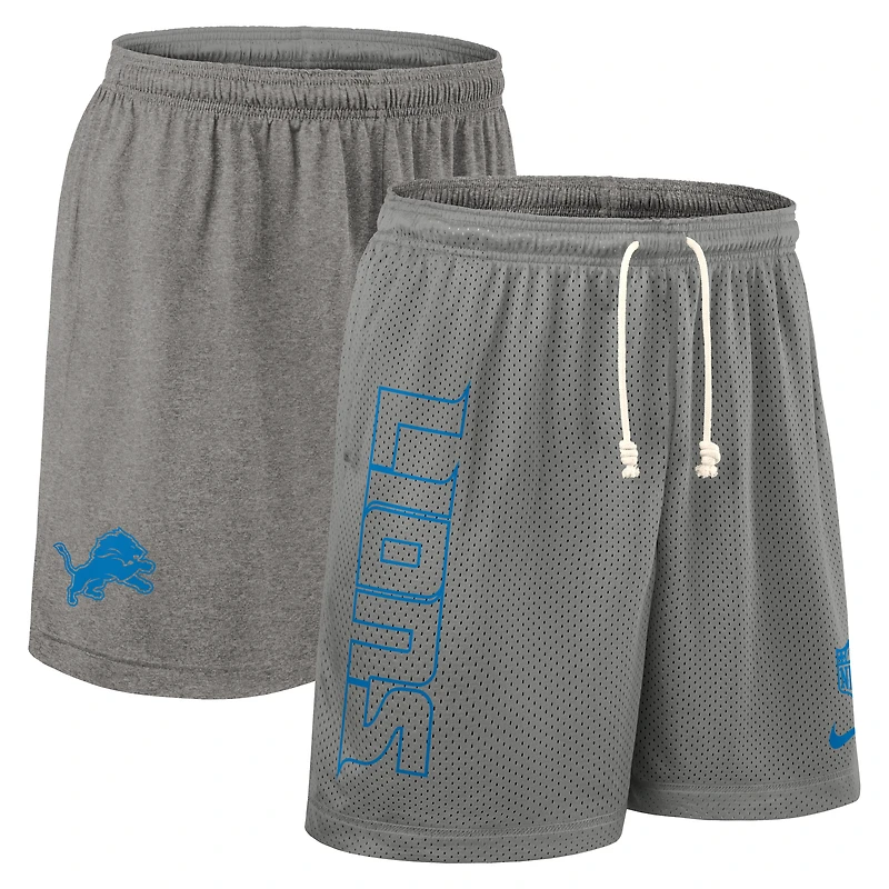 Men's Nike Gray Detroit Lions Sideline Reversible Dri-FIT Shorts