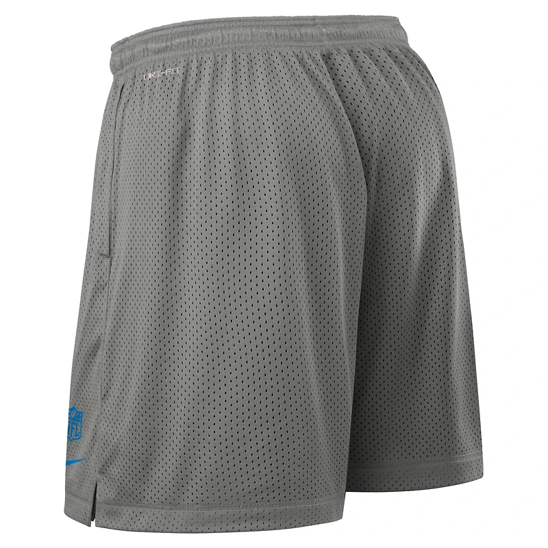Men's Nike Gray Detroit Lions Sideline Reversible Dri-FIT Shorts