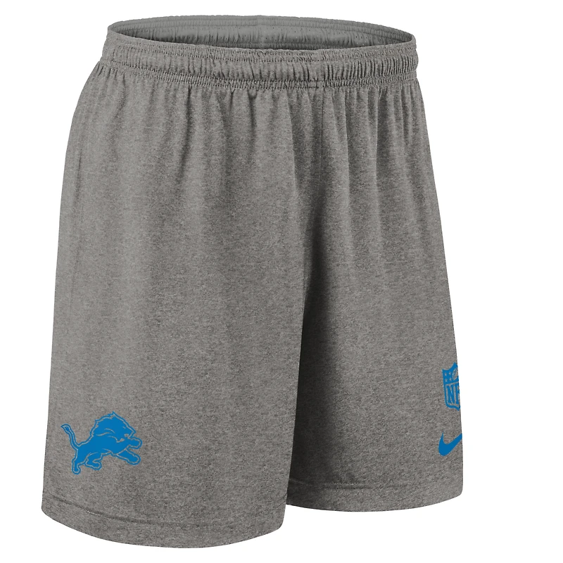 Men's Nike Gray Detroit Lions Sideline Reversible Dri-FIT Shorts