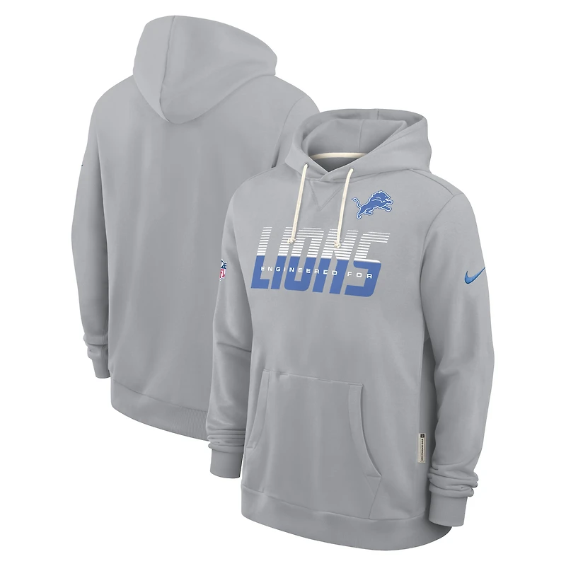 Men's Nike Gray Detroit Lions Sideline Standard Issue Dri-FIT Hoodie