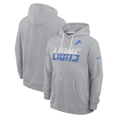 Men's Nike Gray Detroit Lions Sideline Standard Issue Dri-FIT Hoodie