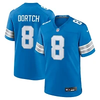 Maillot de match Nike Greg Dortch bleu des Lions Détroit pour homme