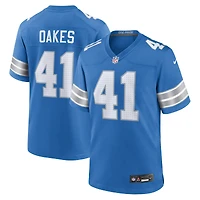 Men's Nike Gunnar Oakes  Blue Detroit Lions Team Game Jersey