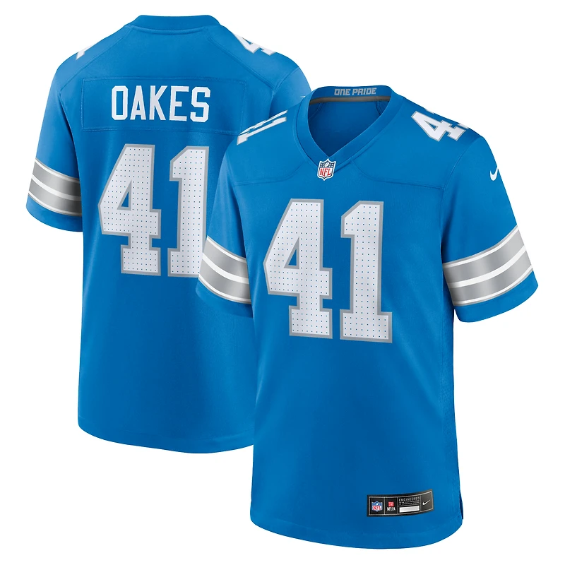 Maillot Nike Gunnar Oakes bleu pour homme des Lions de Détroit