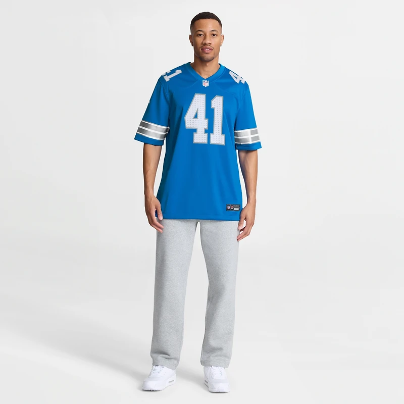 Men's Nike Gunnar Oakes  Blue Detroit Lions Team Game Jersey