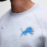 Sweat-shirt Nike Tech Fleece Raglan gris chiné pour homme des Detroit Lions