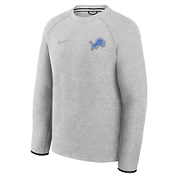 Men's Nike Heather Gray Detroit Lions Tech Fleece Raglan Sweatshirt