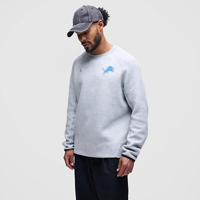 Sweat-shirt Nike Tech Fleece Raglan gris chiné pour homme des Detroit Lions