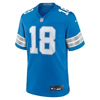 Maillot Nike Isaac TeSlaa pour homme, bleu, joueur de match des Detroit Lions
