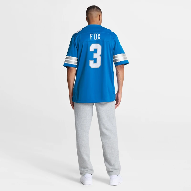 Men's Nike Jack Fox  Blue Detroit Lions Team Game Jersey