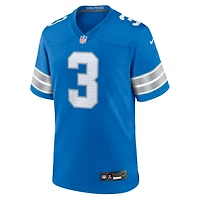 Maillot de match Nike Jack Fox bleu Detroit Lions pour homme