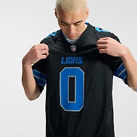 Maillot Nike Jahmyr Gibbs noir pour homme, deuxième remplaçant des Lions de Detroit