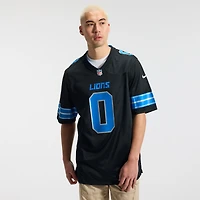 Maillot Nike Jahmyr Gibbs noir pour homme, deuxième remplaçant des Lions de Detroit
