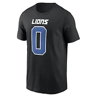 Men's Nike Jahmyr Gibbs Black Detroit Lions Carbon Name & Number T-Shirt