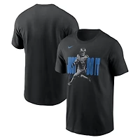 T-shirt Nike pour homme Jahmyr Gibbs noir Detroit Lions « Just Do It »