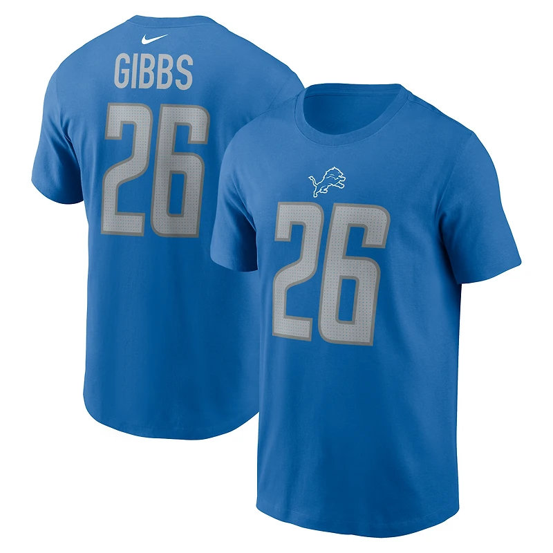 T-shirt Nike Jahmyr Gibbs Detroit Lions 2023 NFL Draft First Round Pick Player Name & Number pour homme