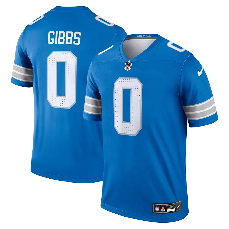 Haut Nike Jahmyr Gibbs bleu pour homme, joueur légendaire des Lions de Detroit