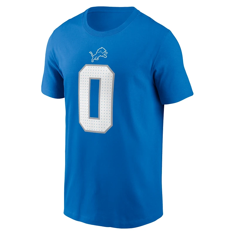 Men's  Nike Jahmyr Gibbs Blue Detroit Lions Name & Number T-Shirt