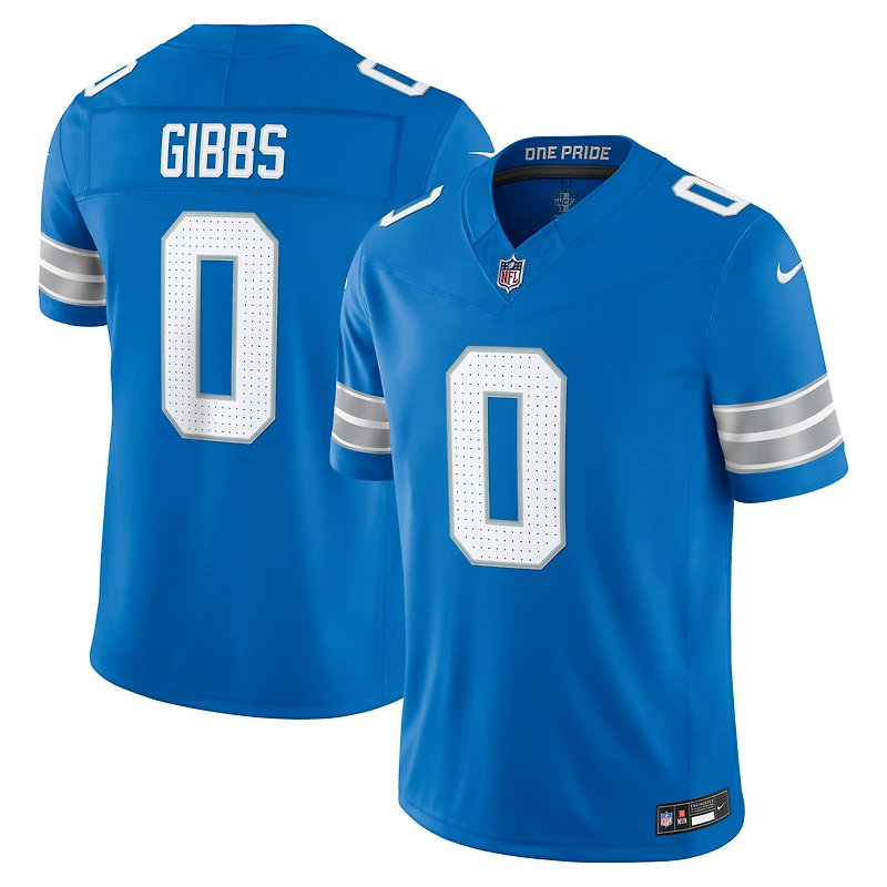Maillot Nike Jahmyr Gibbs bleu Detroit Lions Vapor F.U.S.E. édition limitée cousue pour homme