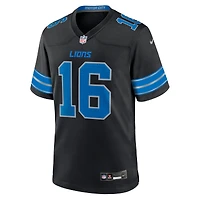 Maillot de match Nike Jared Goff des Detroit Lions bleu pour homme