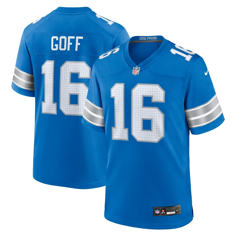 Men's Nike Jared Goff Blue Detroit Lions Team Game Jersey