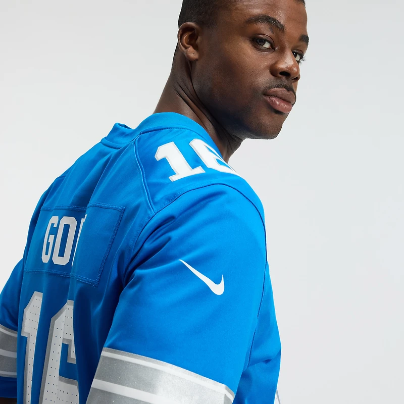 Men's Nike Jared Goff Blue Detroit Lions Team Game Jersey