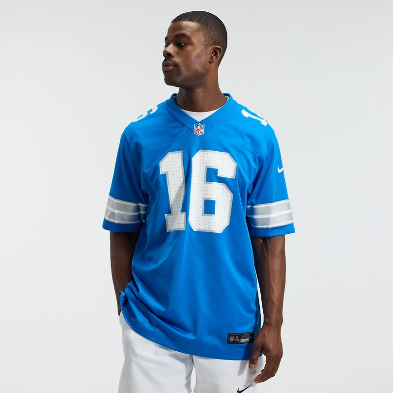 Men's Nike Jared Goff Blue Detroit Lions Team Game Jersey