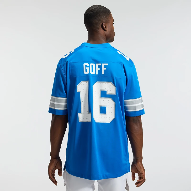 Men's Nike Jared Goff Blue Detroit Lions Team Game Jersey