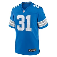Men's Nike Kerby Joseph  Blue Detroit Lions Team Game Jersey