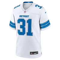 Maillot de match Nike Kerby Joseph pour homme, blanc, Detroit Lions