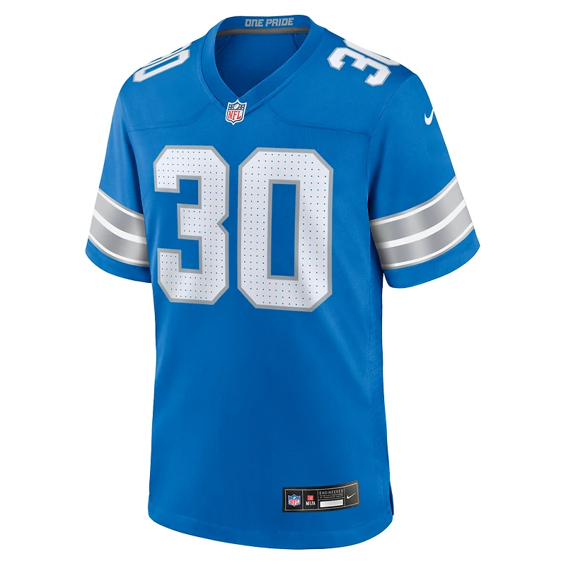 Men's Nike Khalil Dorsey Blue Detroit Lions Team Game Jersey