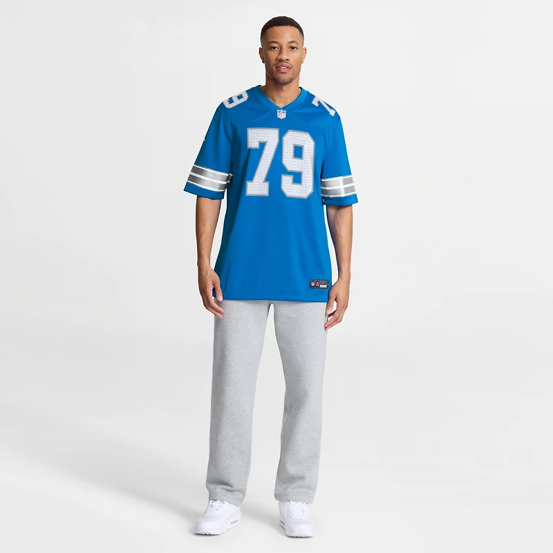 Men's Nike Larry Borom Blue Detroit Lions Team Game Jersey