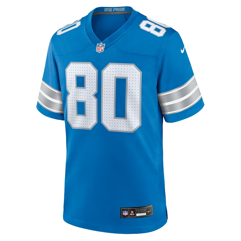 Men's Nike Malik Cunningham  Blue Detroit Lions Team Game Jersey