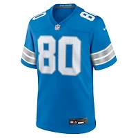 Men's Nike Malik Cunningham  Blue Detroit Lions Team Game Jersey