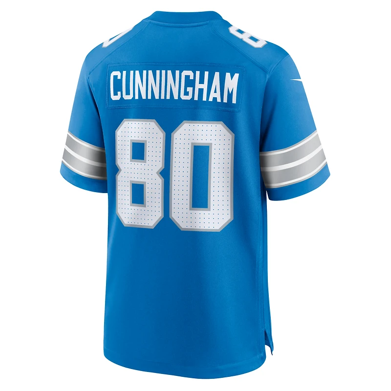 Men's Nike Malik Cunningham  Blue Detroit Lions Team Game Jersey