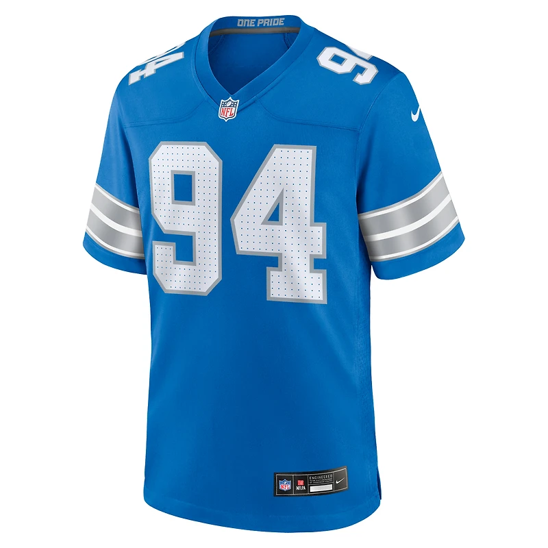 Men's Nike Mekhi Wingo  Blue Detroit Lions Team Game Jersey