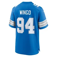 Men's Nike Mekhi Wingo  Blue Detroit Lions Team Game Jersey