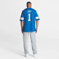 Men's Nike Number 1 Dad Blue Detroit Lions Game Jersey