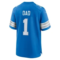 Men's Nike Number 1 Dad Blue Detroit Lions Game Jersey