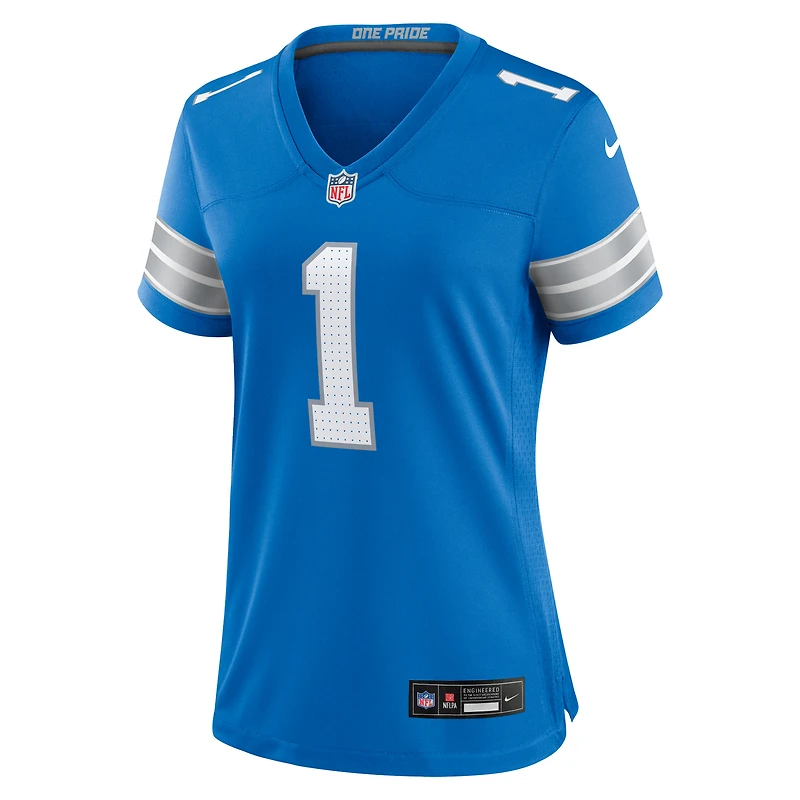 Men's Nike Number 1 Mom Blue Detroit Lions Game Jersey