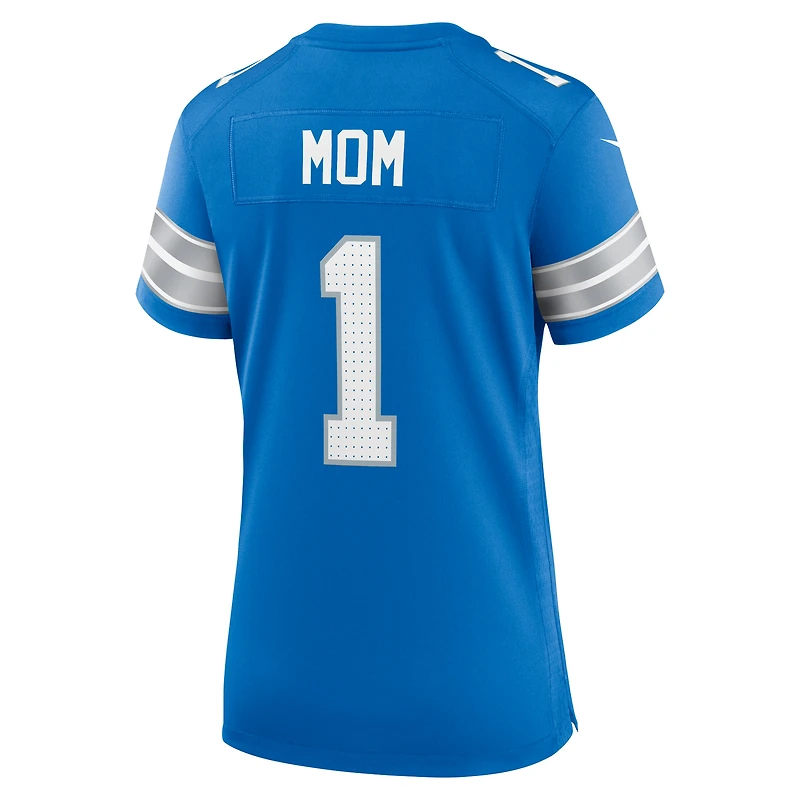Men's Nike Number 1 Mom Blue Detroit Lions Game Jersey