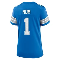 Men's Nike Number 1 Mom Blue Detroit Lions Game Jersey