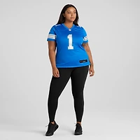 Men's Nike Number 1 Mom Blue Detroit Lions Game Jersey