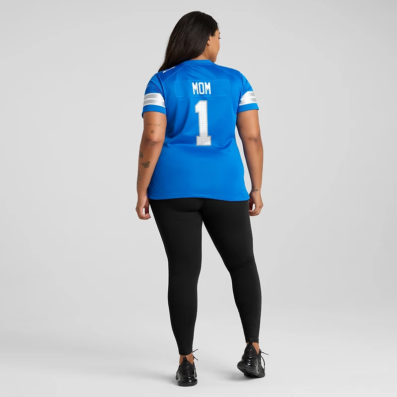 Men's Nike Number 1 Mom Blue Detroit Lions Game Jersey