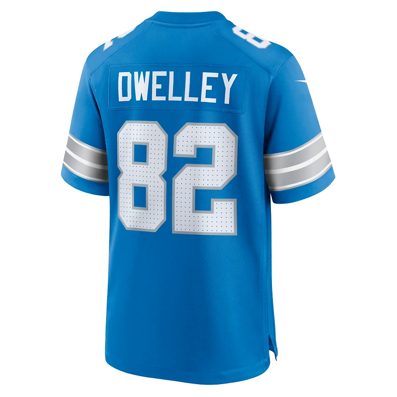 Men's Nike Ross Dwelley Blue Detroit Lions Team Game Jersey