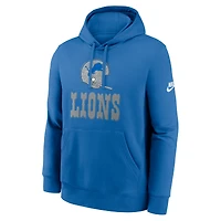 Men's Nike Royal Detroit Lions Best Season Rewind Club Pullover Hoodie