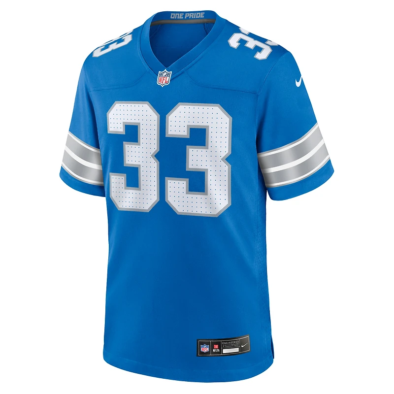 Men's Nike Sione Vaki  Blue Detroit Lions Team Game Jersey