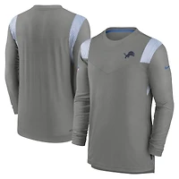 T-shirt à manches longues pour homme Nike Steel Detroit Lions Sideline Performance