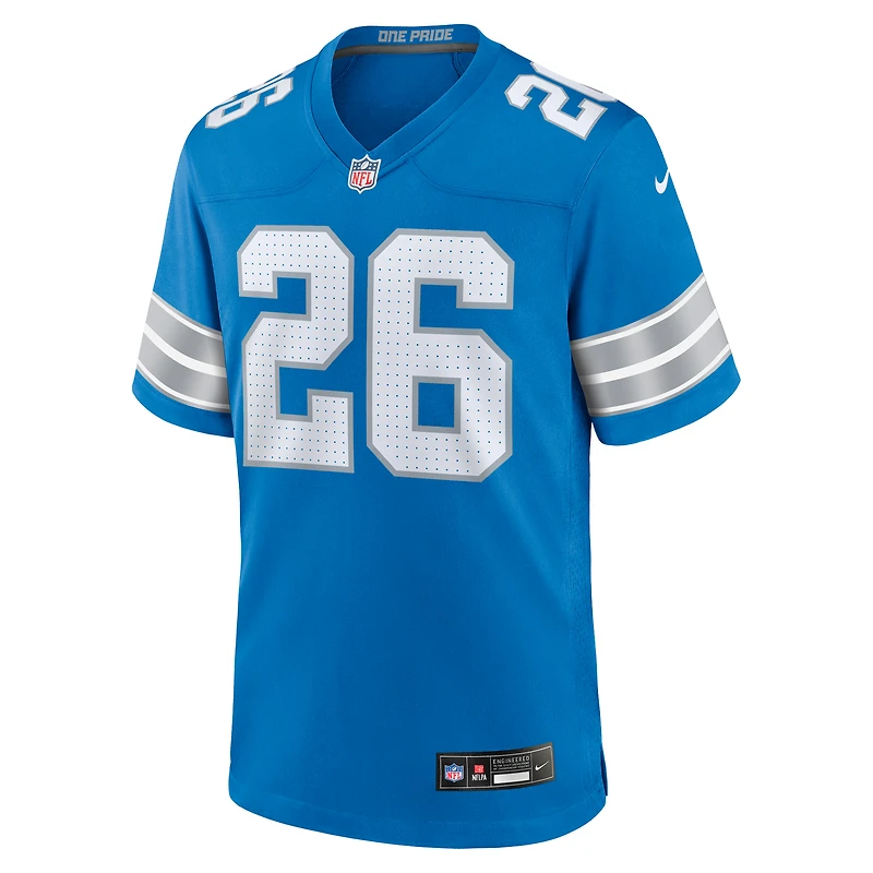 Men's Nike Tre Flowers  Blue Detroit Lions Team Game Jersey